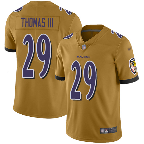 Baltimore Ravens Limited Gold Men Earl Thomas III Jersey NFL Football #29 Inverted Legend->youth nfl jersey->Youth Jersey